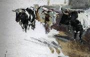 Joaquin Sorolla Bull Project oil painting artist